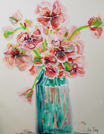 Pansies Blue Vase